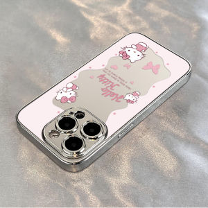 Full Cover Anti-Fall Personality Pink Mirror  17Promax Phone Case New KT XR 11 12 13 High-End XS 14 Popular 15 16 pro Soft 17AIR