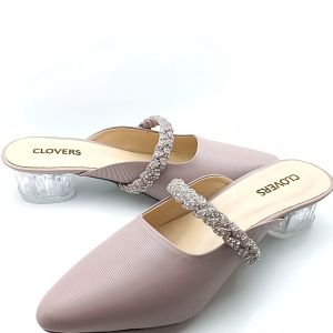 Sendal Pesta Kepang  Heels Hak Kaca 3 cm