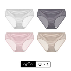 AIMO | กางเกงชั้นในผ้าไหมน้ำแข็งสำหรับผู้หญิง Pure Cotton ไร้ตะเข็บ เซ็กซี่ บางเฉียบ ฤดูร้อน ขาสั้นเอวกลาง 3 มิติ