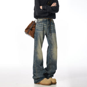 OULUDE | High Street Waterwashed Catscratch Loose Fit Vintage Cleanfit Flared Jeans