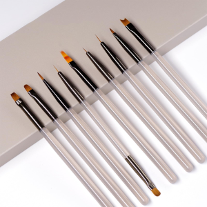 LINMANDA 9 Pack Gray Nail Art Brushes Set Nail Art Tools Suitable for Gel Nail Polish And Nail Art Designs Perfect for Home DIY