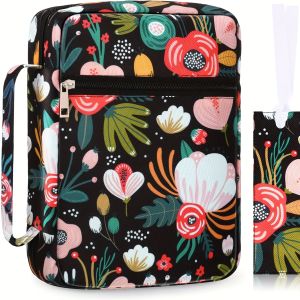 Bible Cover Bible Cover Womens Bible Bag with Bookmarks Portable Bible Carrying Case for Girls as a Catholic Christian Gift L