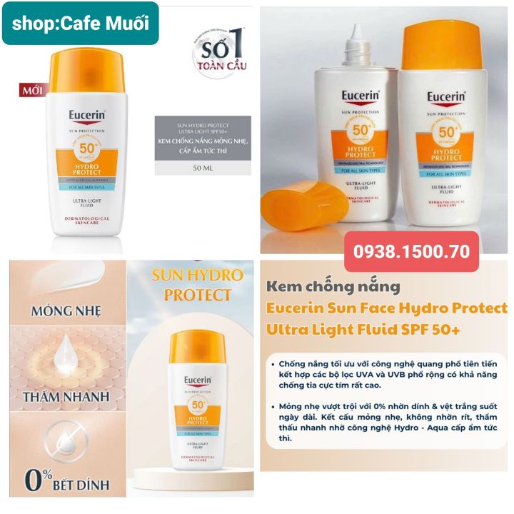 KEM CHỐNG NẮNG  Eucerin Hydro Protect Ultra Light Fluid SPF 50+ 50ml