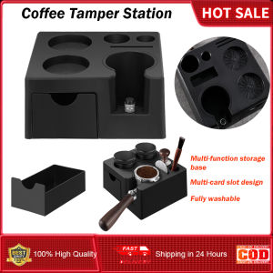 Tamper Station for Barista (51-58 mm) | Black Tamper Station Made of ABS | Adjustable Coffee Tamping Station | Espresso Station for Barista Accessories