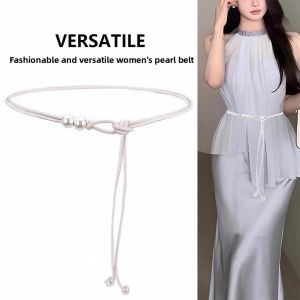 Milk White Waist Rope Decorative Belt for Dresses