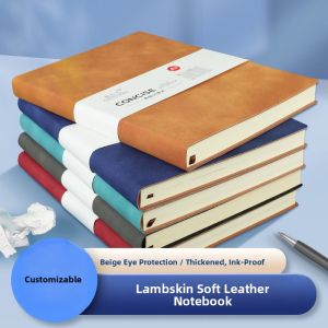 Retro Soft Leather B5 Notebook A5 Business Simple Artistic Small Notebook Can Print LOGO Office Supplies Cultural Goods