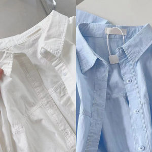 Loose Fit Pure Cotton Long Sleeve Shirt Womens Spring Thin Style 2026 New Loose Versatile Long Sleeve Top Coat