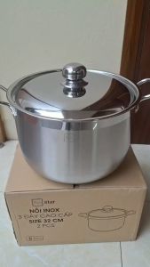 Nồi Luộc gà inox 430 đáy 3 lớp nắp inox Fivestar dùng được mọi loại bếp từ bếp hồng ngoại bếp gas bảo hành 5 năm