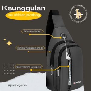 Javabag Store: Tas Selempang Pria Anti Air & Tas Bahu Dada dengan Lubang Earphone