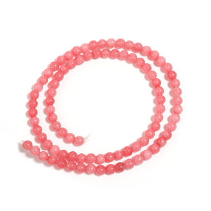 1 Strand/Lot Natural Pink Chalcedony Stone Beads Spacer Jades Bead for Jewelry Making DIY Bracelet Necklace Accessories
