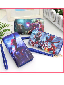 Cartoon Change Purse Spider-Man Iron Man Sea King Hulk Captain Print Boy Men Clutch Wallet