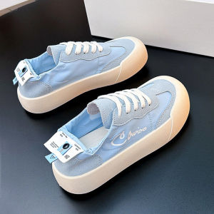 CHAODONG | Pink Breathable Student-Friendly Thick Sole Canvas Shoes