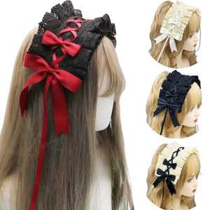 Kẹp Tóc Ren Thắt Nút Bướm Phong Cách Nhật Bản Ngọt Ngào Kẹp Tóc Lụa Đa Năng Phong Cách Công Chúa Lolita Dành Cho Bé Gái