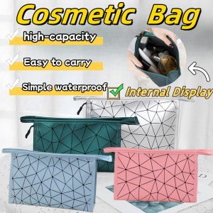 PU Womens Large Capacity Cosmetics Storage Bag Portable Waterproof Cosmetics Storage Bag Available in Multiple Colors