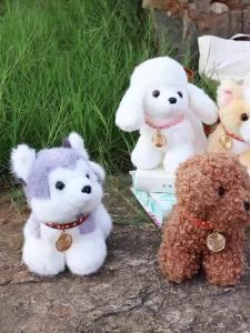 Puppy Party Plush Toys Husky Schnauzer Poodle Bichon Corgi Doll Cute Lifelike Desktop Pet Dog Toys Kawaii Bags Decor