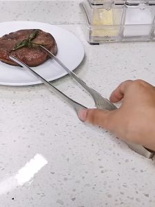 Klip Timpa Makanan Panggangan Luar Ruangan Klip Makanan Serbaguna Logam Berdiri Sendiri Barbekyu Klip Anti slip Barbekyu Aksesoris Stainless Steel BBQ Penjepit Gadget Dapur Korea