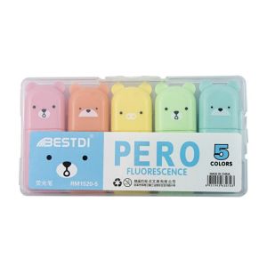 New Mini Fluorescent Pens Set of Four - Cartoon Creative Small-Sized Reward Student Stationery for Highlighting in Class