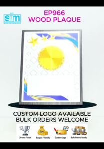 Wood Plaque | Plak Kayu Anugerah | Hadiah Sukan & Cenderahati | Custom Logo Available | EP966