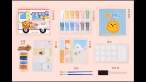 ชุดสีน้ำ ทำความสะอาดง่าย สีทอง ดิน้อย ภาพวาด Finger Paint