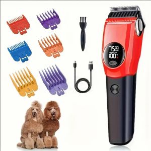 Pet Clipper Professional Dog Hair Trimmer Cat Grooming Shaver 7500/min LED suitable for large medium and small pets Trimmers
