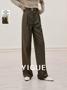 Yigue | High Waist Fashionable Slim Straight Casual Trousers