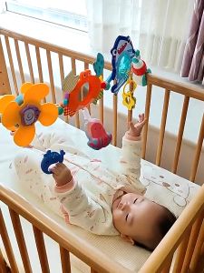 Baby Bed Bell Baby Toy Baby’s Senses and Developing Motor Skills Adjustable Arch Bassinet Toys Baby Crib Toys for Newborn Infant Boys Girls