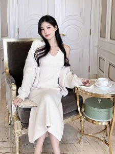 2025 New Long Sleep Dress Women Autumn Winter Thickened Half Velvet Coral Fleece Warmth Loose Fit Home Clothes Nightgown