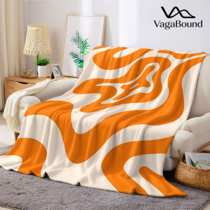 BILIBILI | Orange Wave Flannel Blanket Warm Soft Halloween Christmas Decorative Couch Warm Cozy All-Season Gift