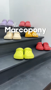 Marco Pony รองเท้าแตะ รองเท้าหัวโต ละมุนเวอร์ กันลื่น พื้นหนา รองเท้าแฟชั่นผู้หญิง ในร่มและกลางแจ้ง แฟชั่นฤดูร้อน ผู้หญิง