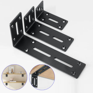 Black L Angle Code Metal Adjustable Angle Code Slotted Angle Bracket for Furniture Repair Shelf Furniture Shelf Right Angle