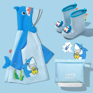 baomafanxi | Bộ Áo Mưa Chống Thấm Toàn Thân cho Bé Trai