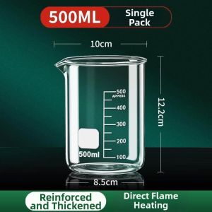 NAIFUNA | Heat Resistant Transparent Graduated Glass Beaker 500ml