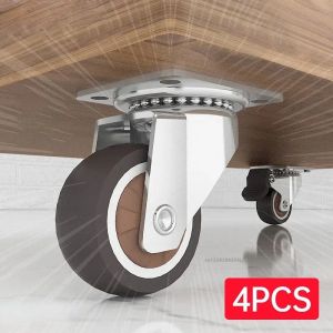 4PCS Furniture Caster 1/2 Soft Rubber Universal Wheel Swivel Caster Roller For Platform Trolley Accessory Furniture