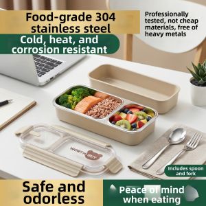WODEBAIHUI | Leak-proof Stainless Steel Compartment Lunch Box