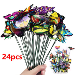 5-24Pcs/Set 3D Simulation Butterflies Garden Yard Planter Colorful Butterfly Stakes Decoracion Outdoor Decor Flower Pots Decor