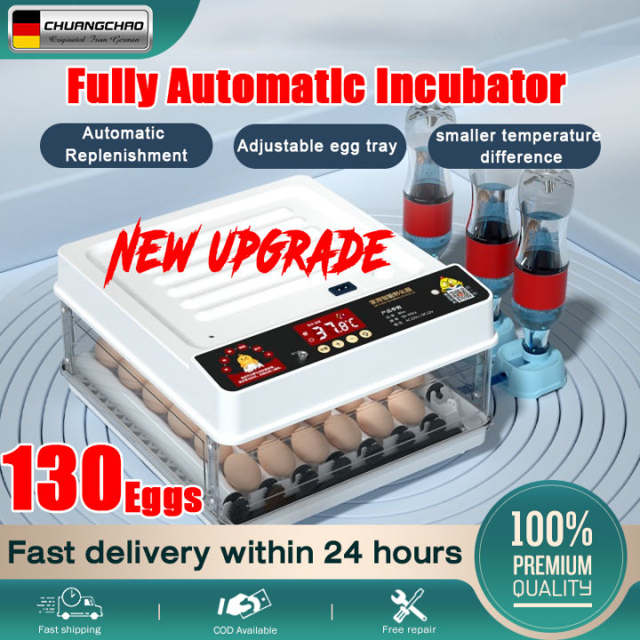 220V/12V Eggs Incubator 12/24/48/64/130 Eggs Automatic Chicken Egg Incubator Constant Temperature Incubator Auto Turning Hatcher Chicken Duck Goose Quail Bird Humidity Temperature Control Dual power supply Egg Incubator Fully Automatic Egg Automatic