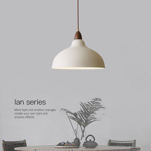 Vintage Walnut  Dining Light Matte White Pendant Light LED Japanese Wabi-sabi Island Chandeliers