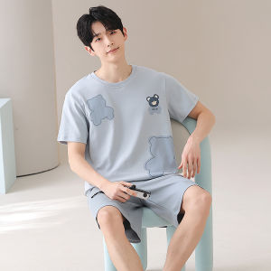 Bộ đồ ngủ MiiOW cho nam làm  vải cotton tay ngắn quần short thoải mái