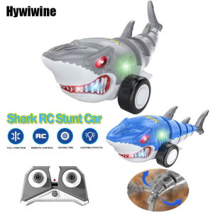 Shark Car RC Toy Christmas Spin Swing Shakable LED Stunt Remote Control Toys for Kids Outdoor Play Party Game Birthday Gift