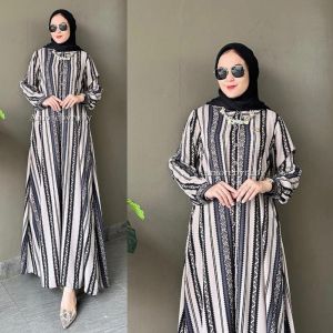 damla id  gamis terbaru 2024 edisi stripe dress produk kekinian amore by ruby