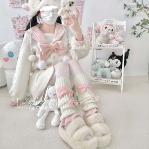 สไตล์ญี่ปุ่น Lolita Pile ถุงเท้าสาวผีเสื้อ JK ถุงเท้าน่ารักบอลลูนดอกไม้ขอบถักกางเกงขายาว