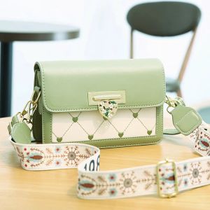 Fashionable Ladies Crossbody Bag 2025 Summer New Style Color Block Versatile Small Square Bag Sweet Lady Commute Soft Leather