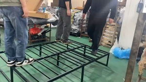 SERENZO Screwless Install Iron Bed Frame Single/Double/Queen/King Metal Strong load-bearing Bed Frame