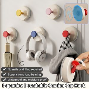 [Strong Load-Bearing Capacity] Detachable Suction Cup Hooks Wall Mounted Hanging Hook For Kitchen Bathroom Punch-Free Holder