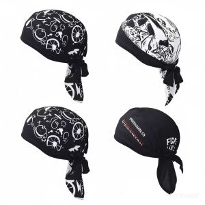 Retro Outdoor Sports Cycling Pirate Hat Skull Checkered Print Street Style HeadscarfBreathable UV Protection Mens Fashion Cap