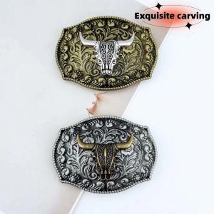 1 European and American style vintage zinc alloy personalized armor cow head versatile neutral casual belt buckle