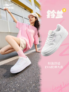 รองเท้าผ้าใบผู้หญิง Erke 2025 รองเท้าผ้าใบสีขาวฤดูหนาว รองเท้าผ้าใบทรงหัวมน รองเท้าผ้าใบแบบสวม รองเท้าผ้าใบแบบสวมหัวมน