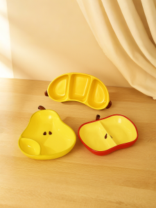 Ceramic Fruit Tray with Compartments for Living Room Tea Table Home Use Candy Snack Tray Cute Design Tea Time Dessert Tray