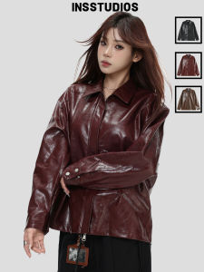 Couple American Style Loose Zippered PU Jacket