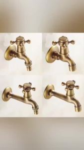 Garden Faucet Bathroom Bib Antique Brass Wall Mount Single Cold R Taps Outdoor Washing Machine Mop Tap Toilet Faucet